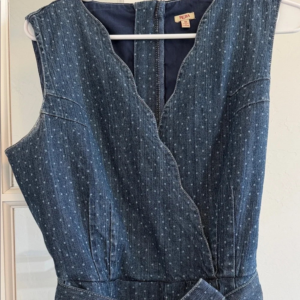Reba Westward Canyon Denim Sleeveless Jumpsuit - Picture 2 of 7